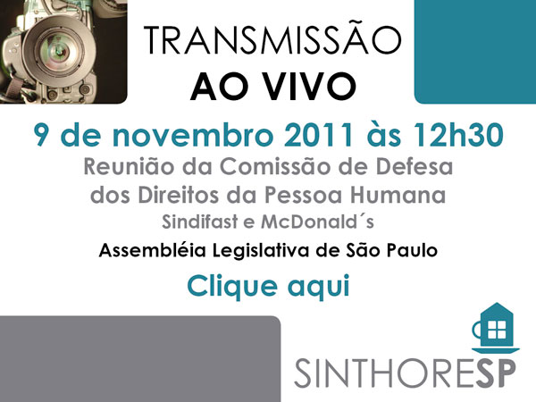 Transmissão ao Vivo Assembléia Legislativa de São Paulo 9 de novembro 12h30