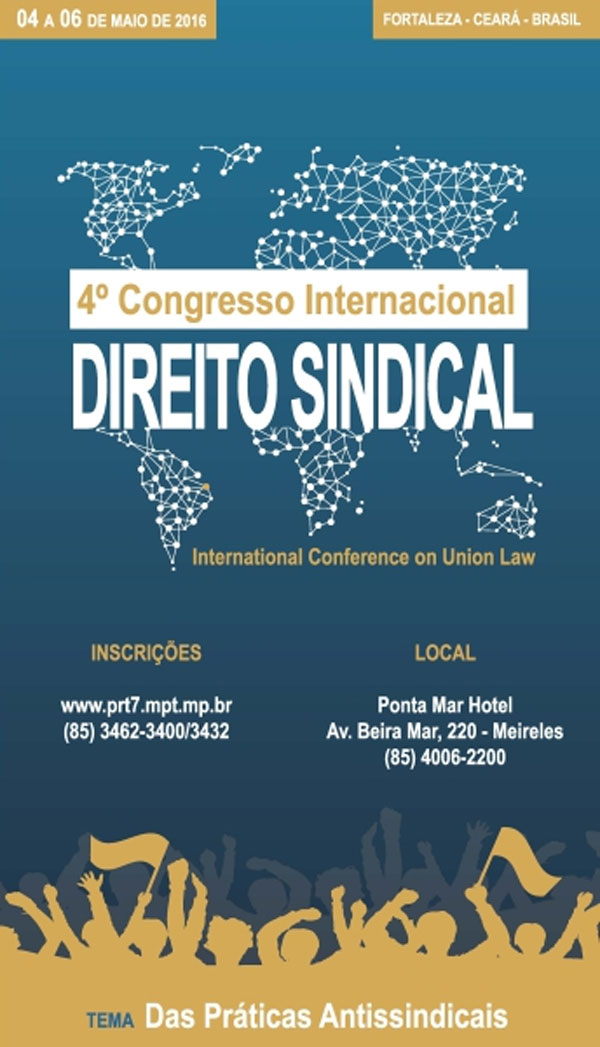 Sinthoresp participará do 4º Congresso Internacional de Direito Sindical